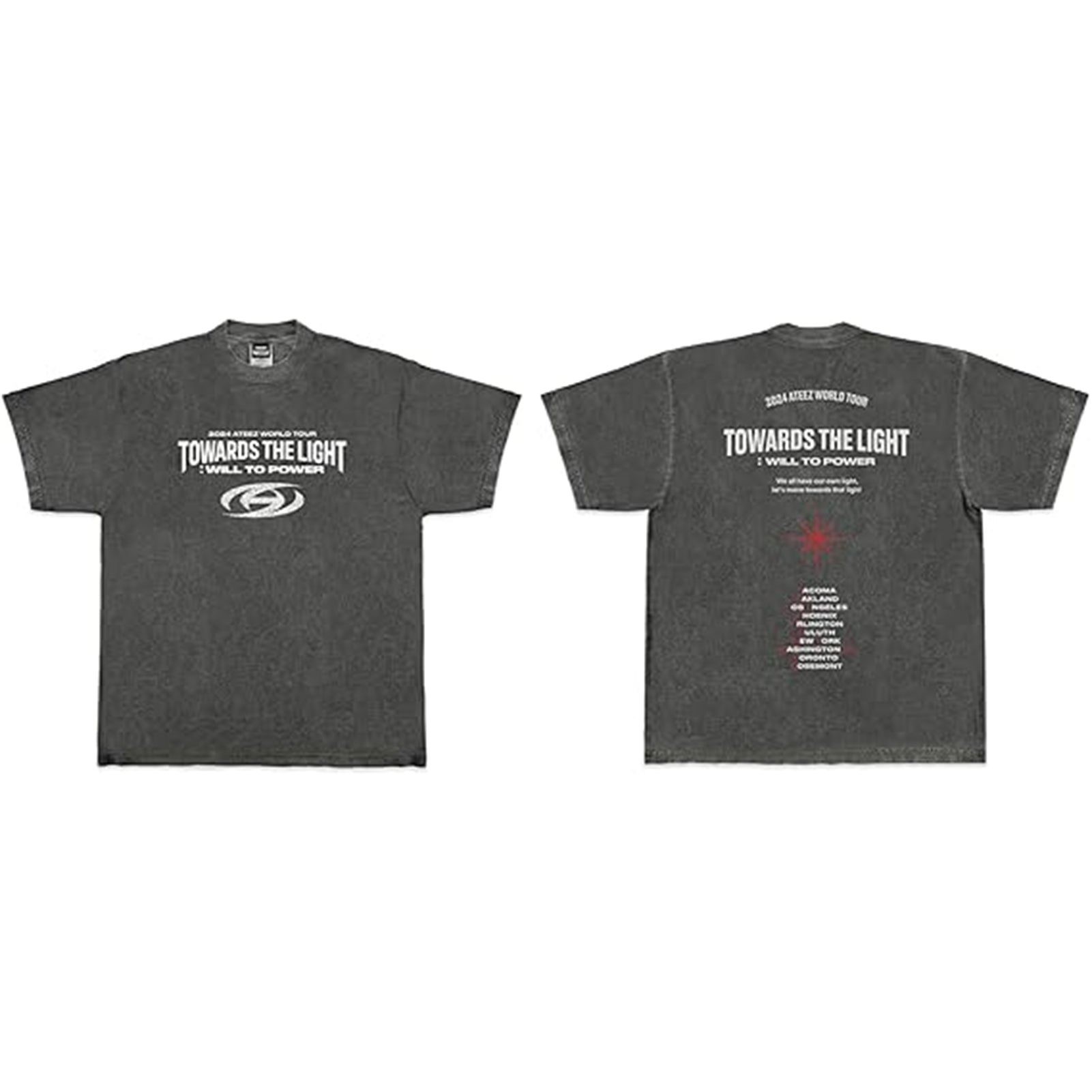 ATEEZ  Unisex-Adult 2025 Tour Towards The Light  Washed T-Shirt