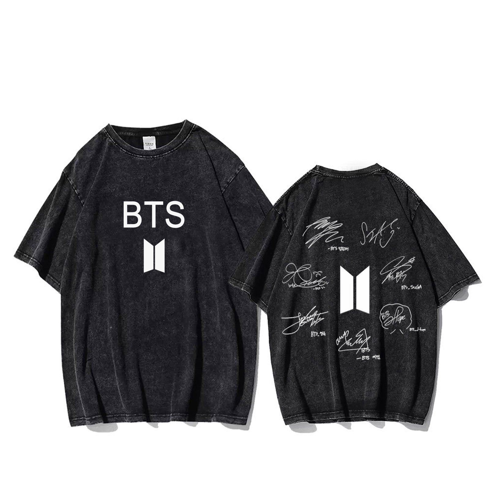 Bts Sign Vintage Graphic Washed T-shirt