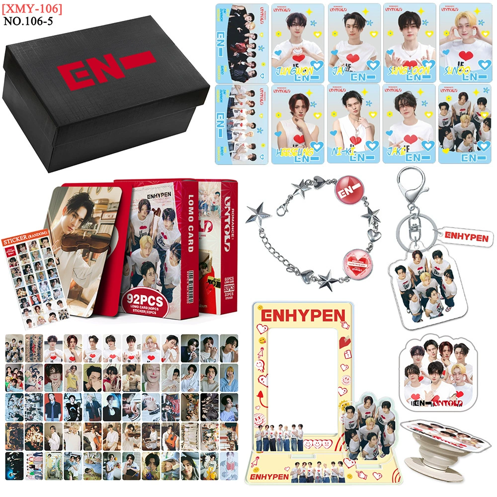 ENHYPEN  ROMANCE:UNTOLD Gift Set Photo Frame Bracelet LOMOCARD Keychain Mobile Holder