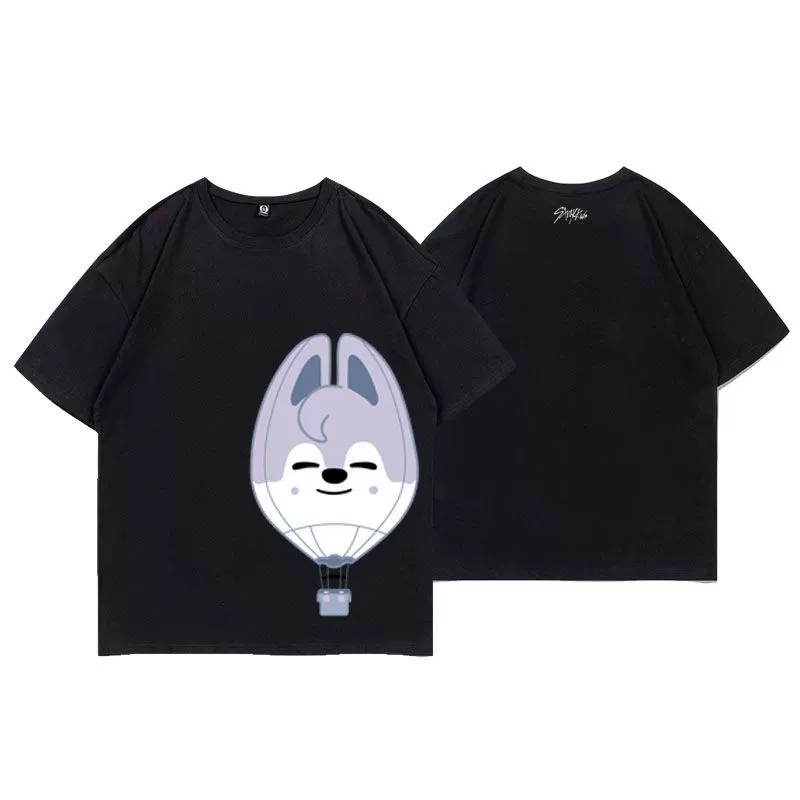 Straykids SKZOO Graphic Cotton Black T-shirt